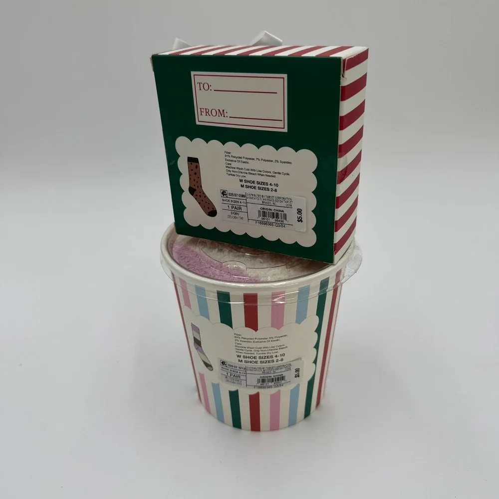 Sweet Socks 2 Pair Ice Cream Cookie‎ Novelty Socks Gift Set NEW